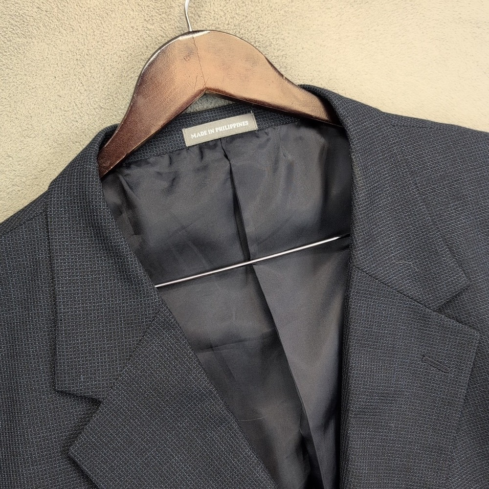 Vintage LaCrosse Blue Micro Check Sport Coat Jacket Blazer 58L